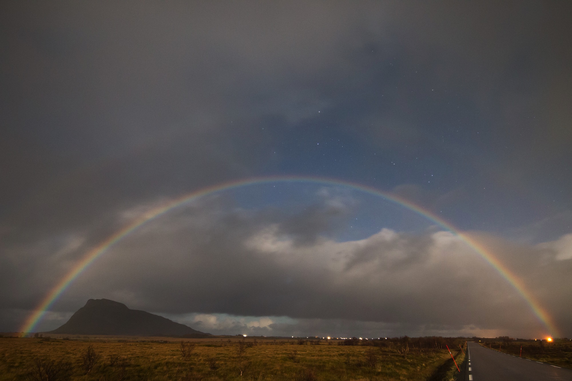 moonbow, a rainbow caused by the moon