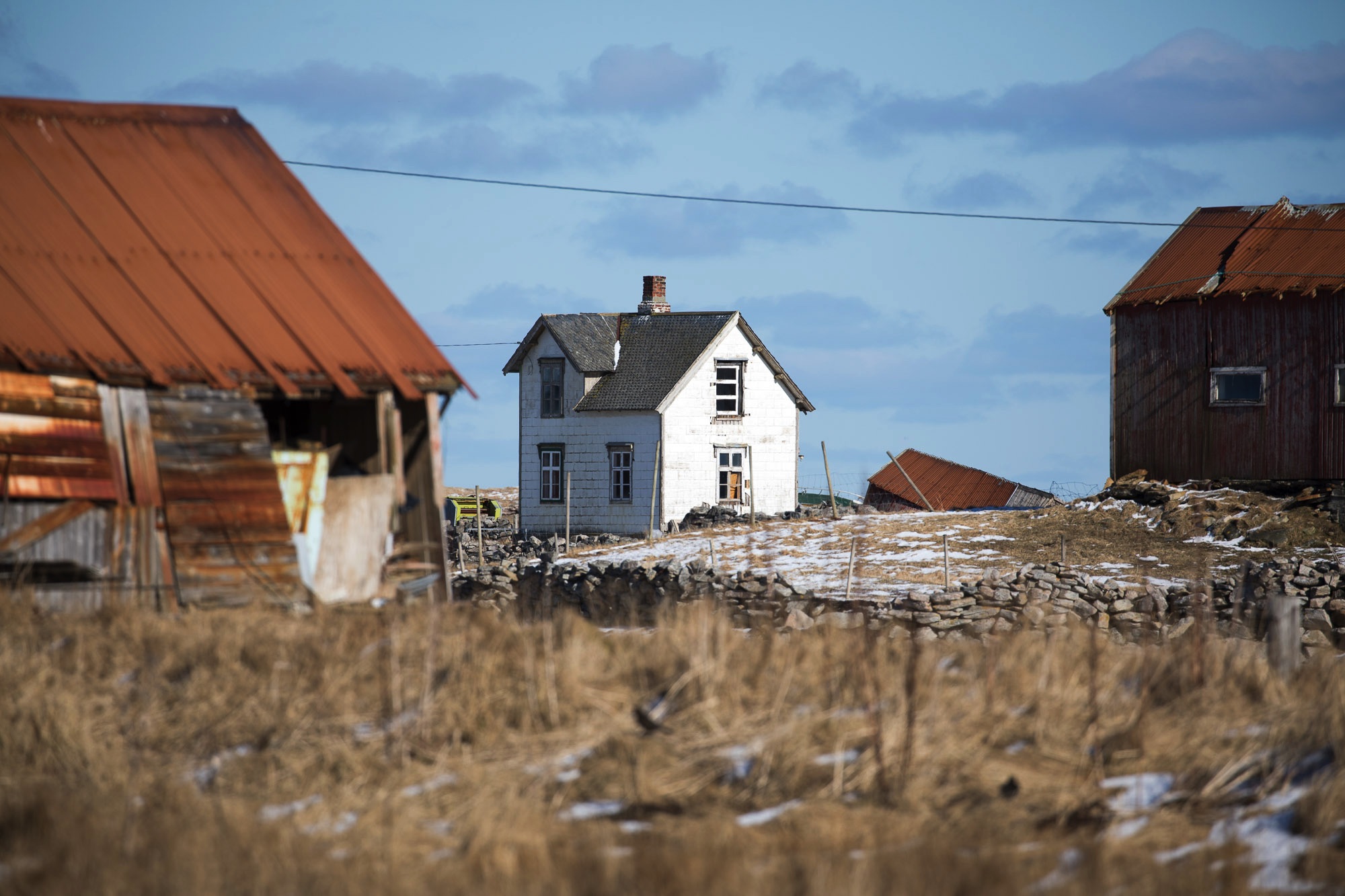 Verlaten huis op het eiland Røst, Lofoten